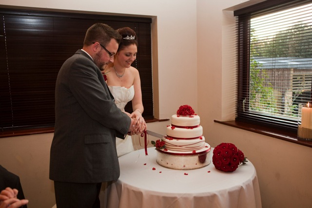 James and Fran cutting the cake